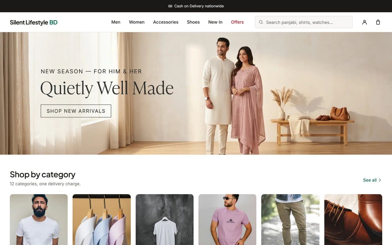 Silent Lifestyle BD website, built by Arrowbin